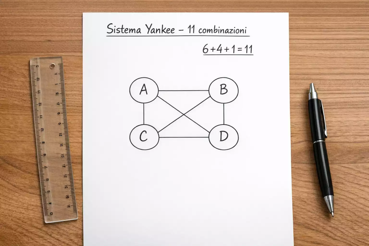 Schema undici combinazioni sistema Yankee