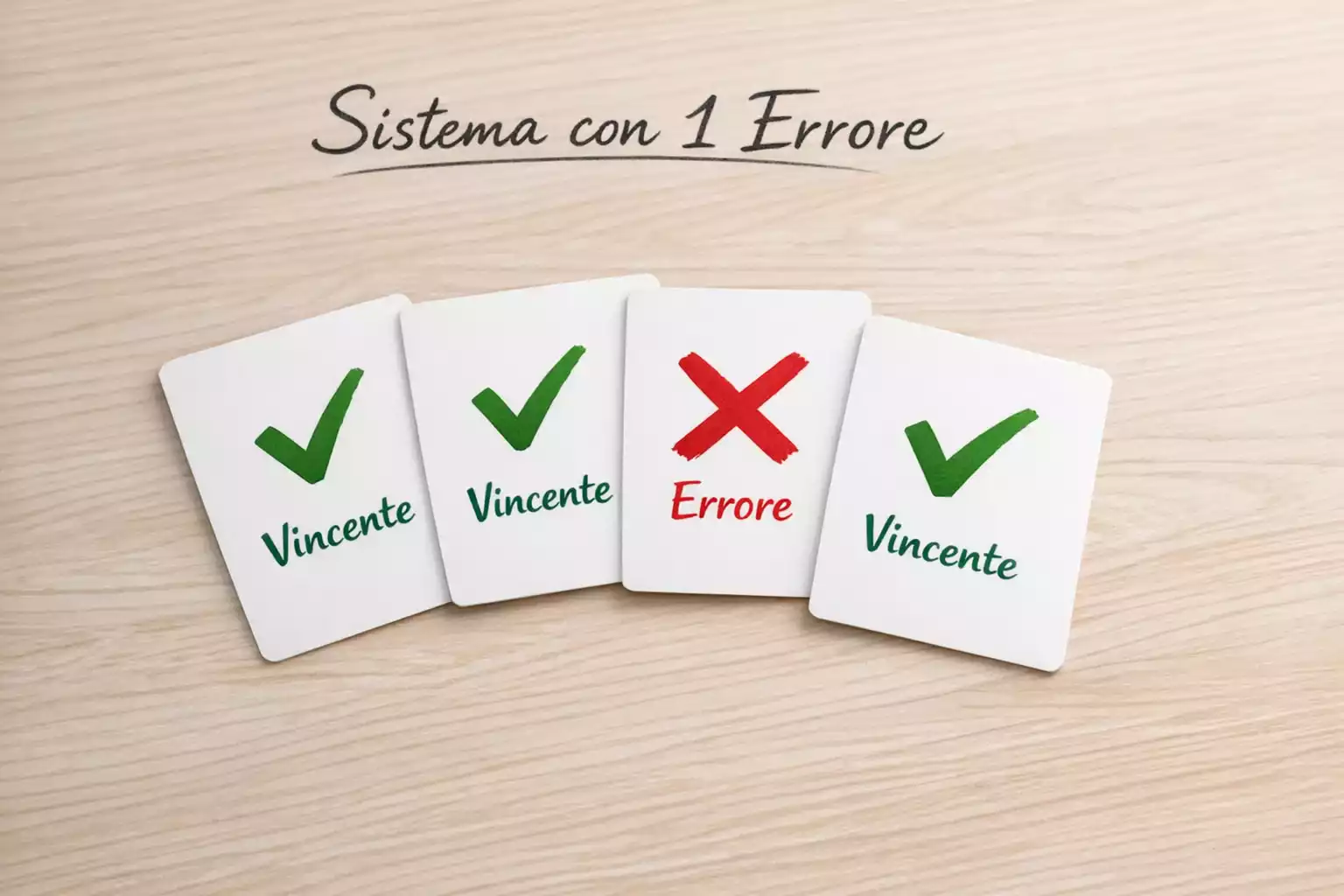 Sistema con un errore scommesse calcio